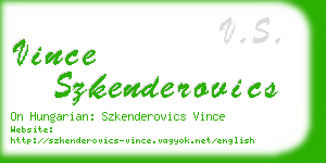 vince szkenderovics business card